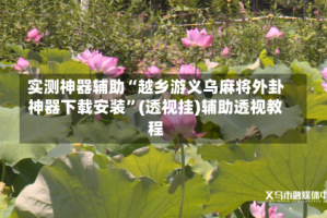 实测神器辅助“越乡游义乌麻将外卦神器下载安装”(透视挂)辅助透视教程