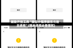 辅助开挂工具“微信小程序微乐斗地主透视”(曝光透视必备猫腻)