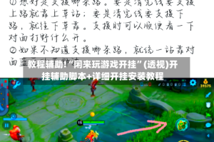 教程辅助!“闲来玩游戏开挂”(透视)开挂辅助脚本+详细开挂安装教程