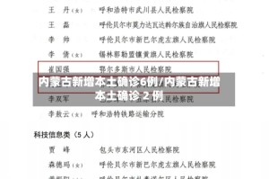 内蒙古新增本土确诊6例/内蒙古新增本土确诊 2 例