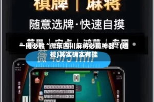 一键必胜“微乐四川麻将必赢神器”(透视)其实确实有挂