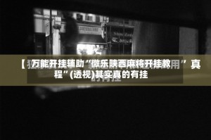万能开挂辅助“微乐陕西麻将开挂教程”(透视)其实真的有挂