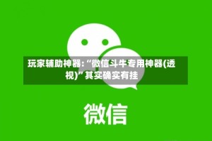 玩家辅助神器:“微信斗牛专用神器(透视)”其实确实有挂