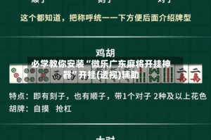 必学教你安装“微乐广东麻将开挂神器”开挂(透视)辅助