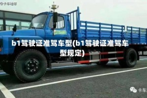 b1驾驶证准驾车型(b1驾驶证准驾车型规定)