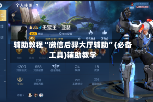 辅助教程“微信后羿大厅辅助”(必备工具)辅助教学
