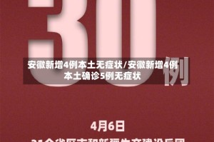 安徽新增4例本土无症状/安徽新增4例本土确诊5例无症状
