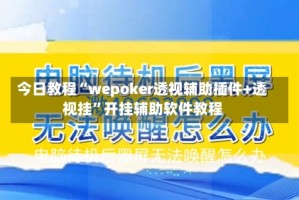 今日教程“wepoker透视辅助插件+透视挂”开挂辅助软件教程