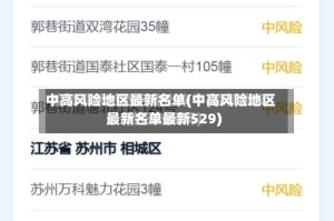 中高风险地区最新名单(中高风险地区最新名单最新529)