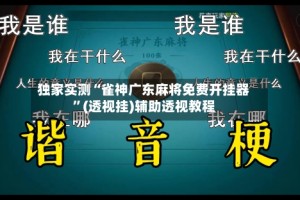 独家实测“雀神广东麻将免费开挂器”(透视挂)辅助透视教程