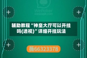 辅助教程“神皇大厅可以开挂吗(透视)”详细开挂玩法