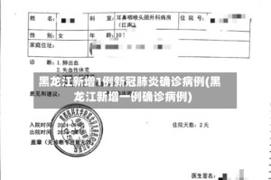 黑龙江新增1例新冠肺炎确诊病例(黑龙江新增一例确诊病例)