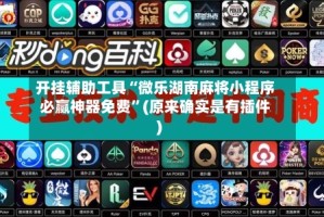 开挂辅助工具“微乐湖南麻将小程序必赢神器免费”(原来确实是有插件)