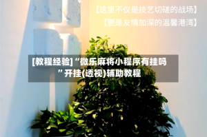 [教程经验]“微乐麻将小程序有挂吗”开挂(透视)辅助教程