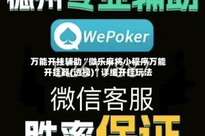 万能开挂辅助“微乐麻将小程序万能开挂器(透视)”详细开挂玩法