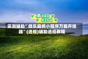 实测辅助”微乐麻将小程序万能开挂器”(透视)辅助透视教程