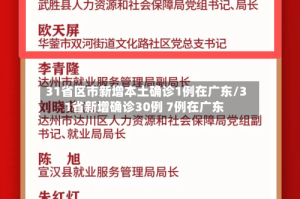 31省区市新增本土确诊1例在广东/31省新增确诊30例 7例在广东