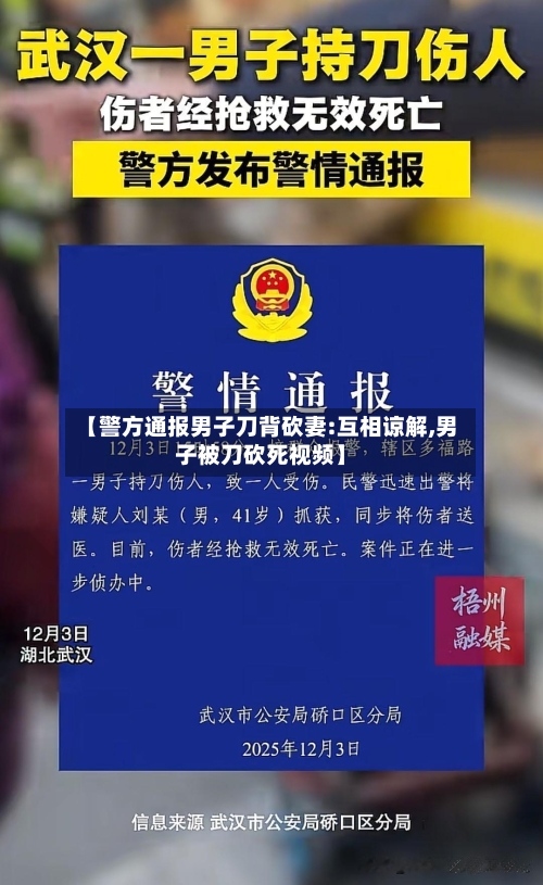 【警方通报男子刀背砍妻:互相谅解,男子被刀砍死视频】-第3张图片
