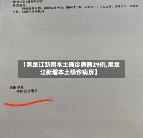 【黑龙江新增本土确诊病例29例,黑龙江新增本土确诊病历】-第1张图片