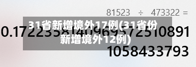 31省新增境外17例(31省份新增境外12例)-第1张图片