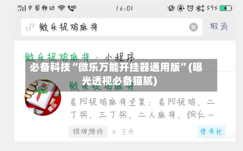 必备科技“微乐万能开挂器通用版”(曝光透视必备猫腻)-第1张图片