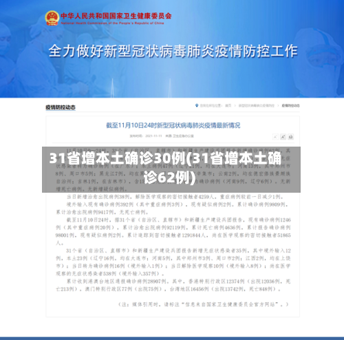 31省增本土确诊30例(31省增本土确诊62例)-第1张图片