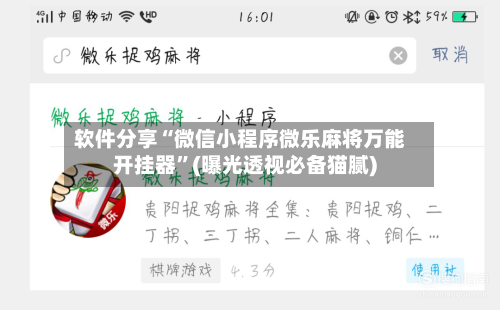 软件分享“微信小程序微乐麻将万能开挂器”(曝光透视必备猫腻)-第2张图片