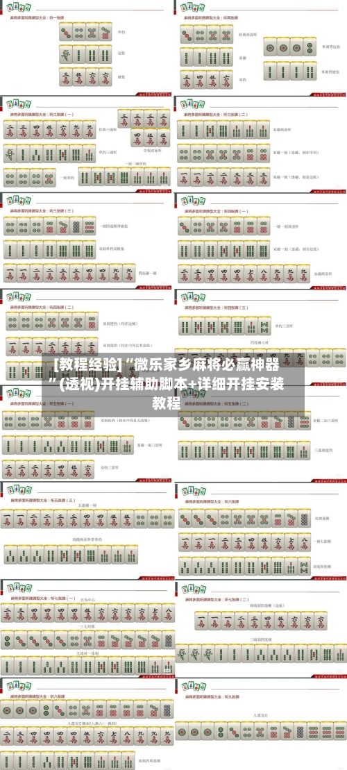 [教程经验]“微乐家乡麻将必赢神器”(透视)开挂辅助脚本+详细开挂安装教程-第3张图片