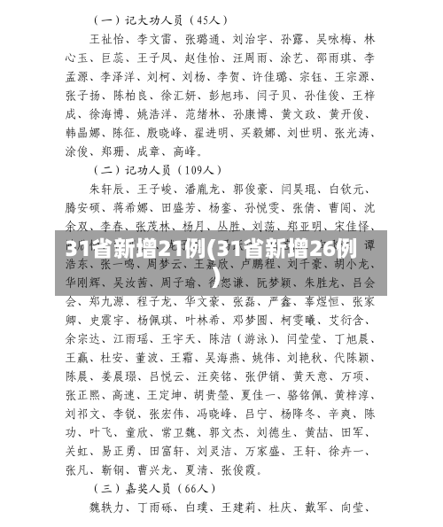 31省新增21例(31省新增26例)-第1张图片