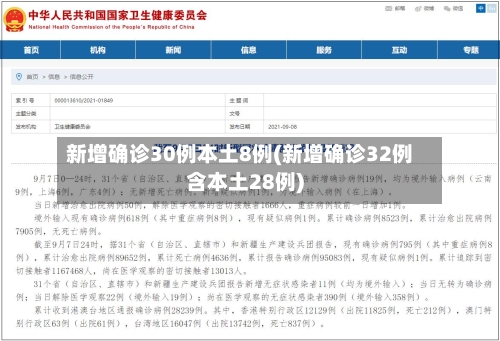 新增确诊30例本土8例(新增确诊32例含本土28例)-第1张图片