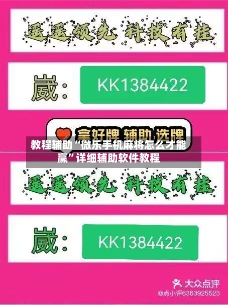 教程辅助“微乐手机麻将怎么才能赢”详细辅助软件教程-第1张图片