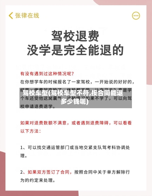 驾校车型(驾校车型不符,按合同能退多少钱呢)-第2张图片