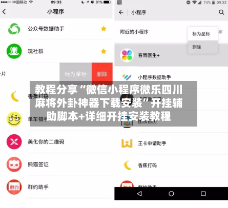 教程分享“微信小程序微乐四川麻将外卦神器下载安装”开挂辅助脚本+详细开挂安装教程-第1张图片