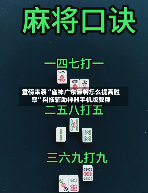 重磅来袭“雀神广东麻将怎么提高胜率	”科技辅助神器手机版教程-第2张图片