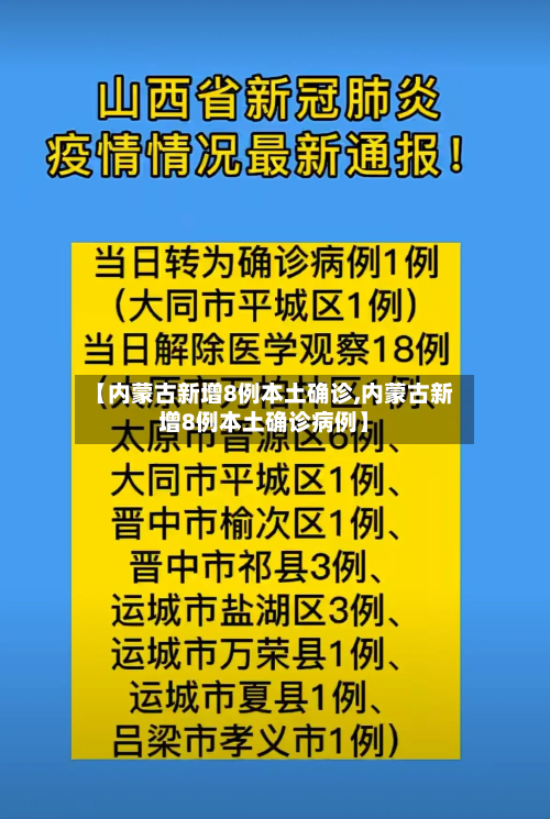 【内蒙古新增8例本土确诊,内蒙古新增8例本土确诊病例】-第1张图片
