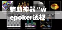 辅助神器“wepoker透视辅助插件	”(透视)开挂辅助脚本+详细开挂安装教程-第1张图片