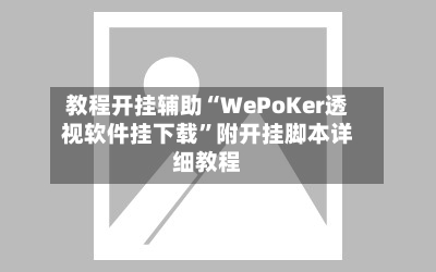 教程开挂辅助“WePoKer透视软件挂下载”附开挂脚本详细教程-第1张图片