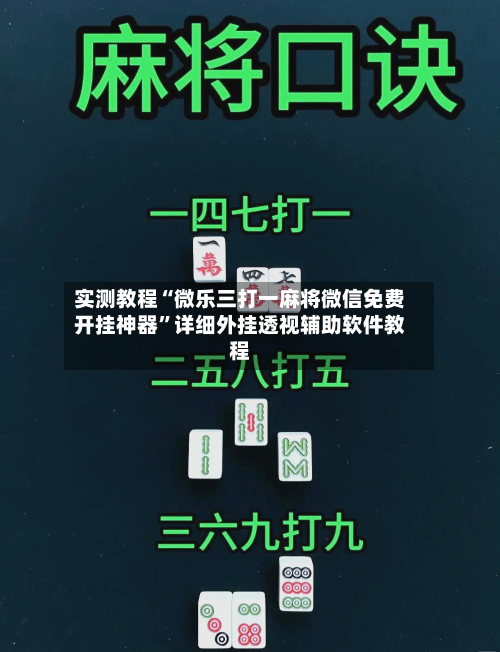 实测教程“微乐三打一麻将微信免费开挂神器”详细外挂透视辅助软件教程-第3张图片