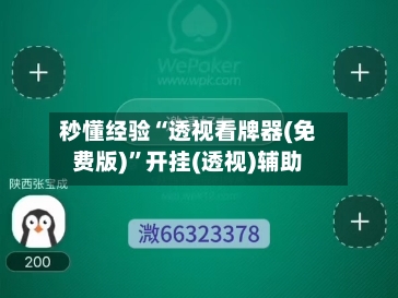 秒懂经验“透视看牌器(免费版)	”开挂(透视)辅助-第1张图片