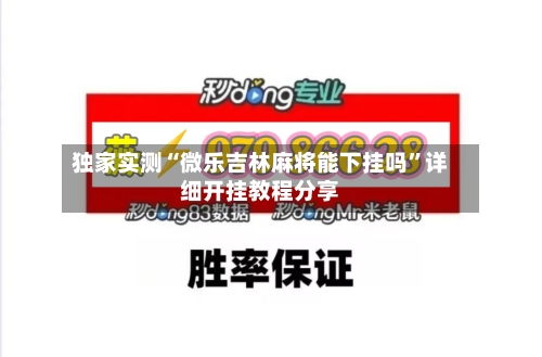 独家实测“微乐吉林麻将能下挂吗”详细开挂教程分享-第1张图片