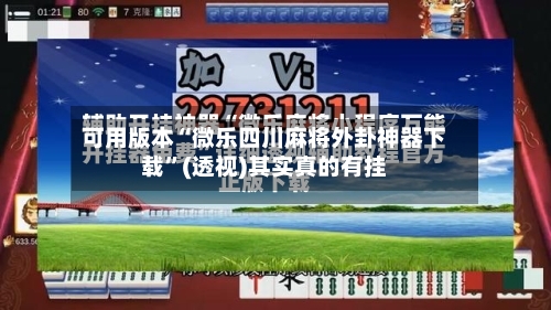 可用版本“微乐四川麻将外卦神器下载	”(透视)其实真的有挂-第1张图片