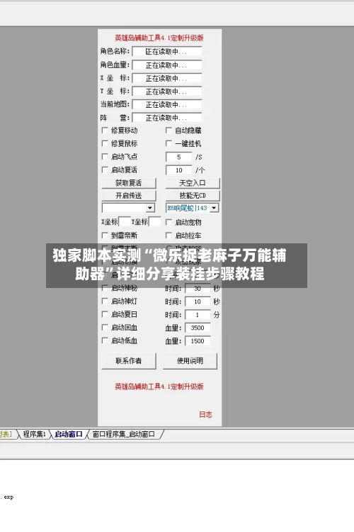 独家脚本实测“微乐捉老麻子万能辅助器”详细分享装挂步骤教程-第1张图片
