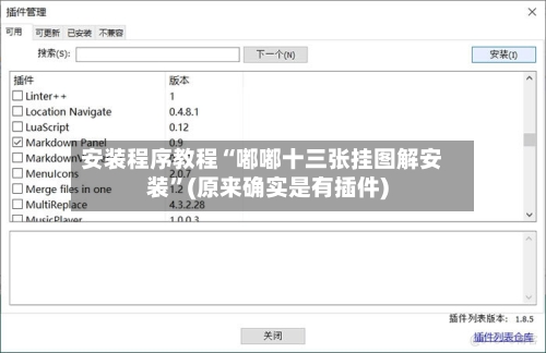 安装程序教程“嘟嘟十三张挂图解安装”(原来确实是有插件)-第1张图片