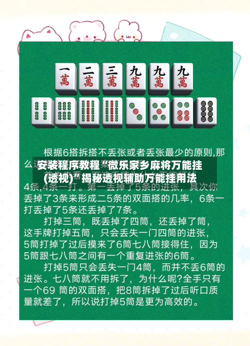 安装程序教程“微乐家乡麻将万能挂(透视)”揭秘透视辅助万能挂用法-第1张图片