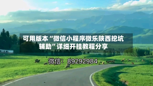可用版本“微信小程序微乐陕西挖坑辅助	”详细开挂教程分享-第1张图片