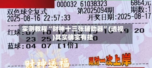 实测教程“财神十三张辅助器”(透视)其实确实有挂-第1张图片