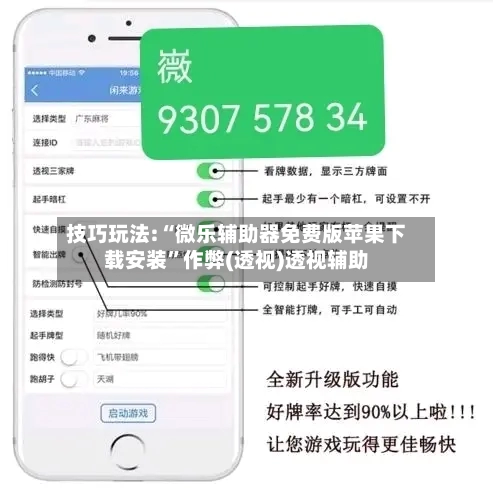 技巧玩法:“微乐辅助器免费版苹果下载安装”作弊(透视)透视辅助-第1张图片