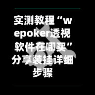 实测教程“wepoker透视软件在哪买	”分享装挂详细步骤-第1张图片
