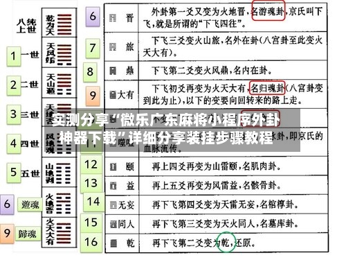 实测分享“微乐广东麻将小程序外卦神器下载	”详细分享装挂步骤教程-第1张图片