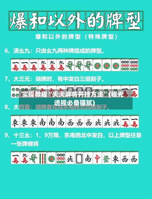 实操教程“天天麻将开挂方法”(曝光透视必备猫腻)-第1张图片